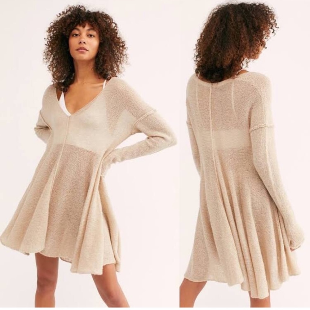 Free People Dancing In The Forest Fit And Flare Long Sleeve
Knit Dress